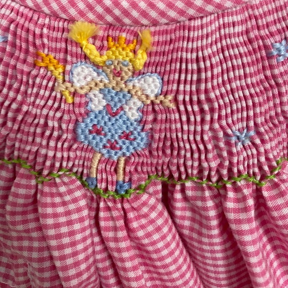 Smocked Giraffe 12 month girls smocked dress - Picture 5 of 7